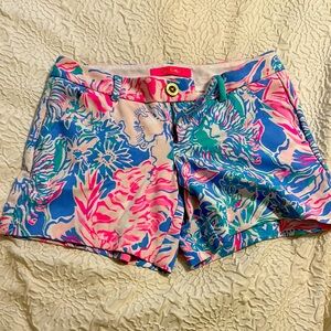 Lilly Pulitzer Pink and Blue Bermuda Shorts Vibrant Tailored Fit